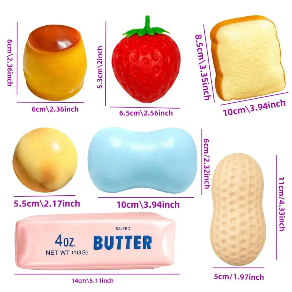 Food Shaped Crunchy Squishy Toy Set